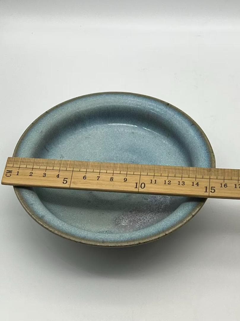 宋時代 鈞窯　天青紫紅釉盤 窯変釉皿　唐物　古賞物　時代物(A-109)