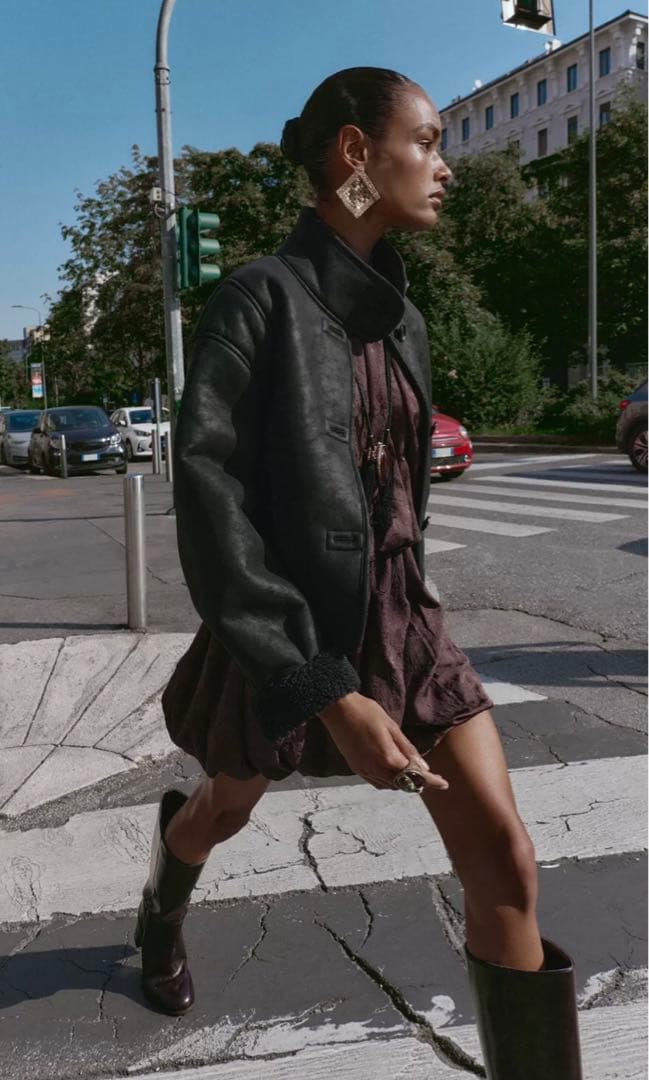 zara ダブルフェイス　フェイクスエードジャケット