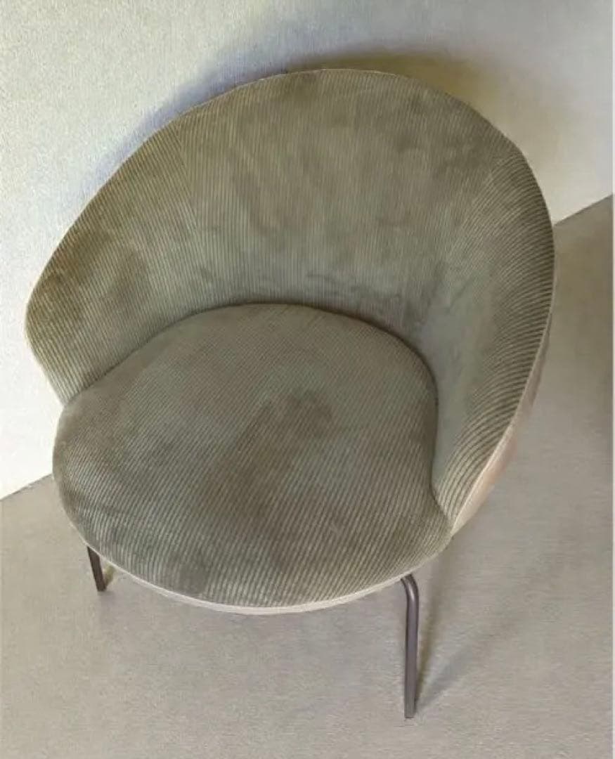 グリーン系 円形シート 椅子　1人用ソファ