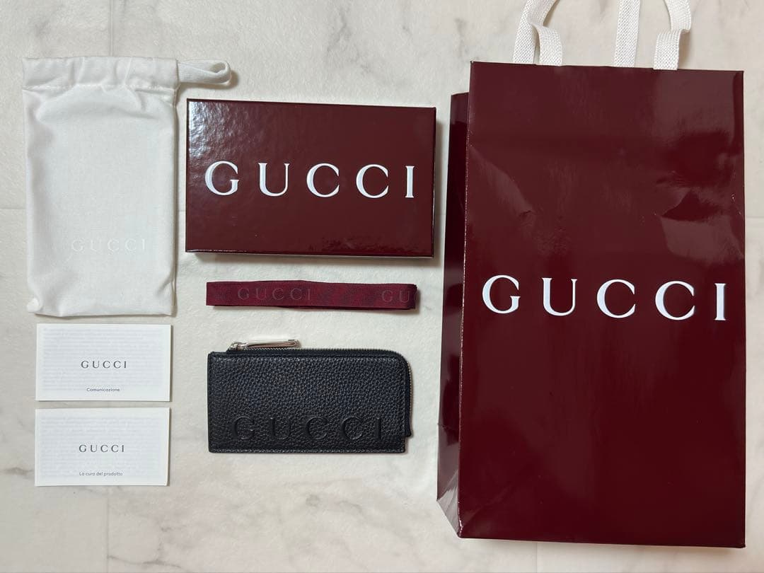 【新品】GUCCI ロゴ ジップカードケース