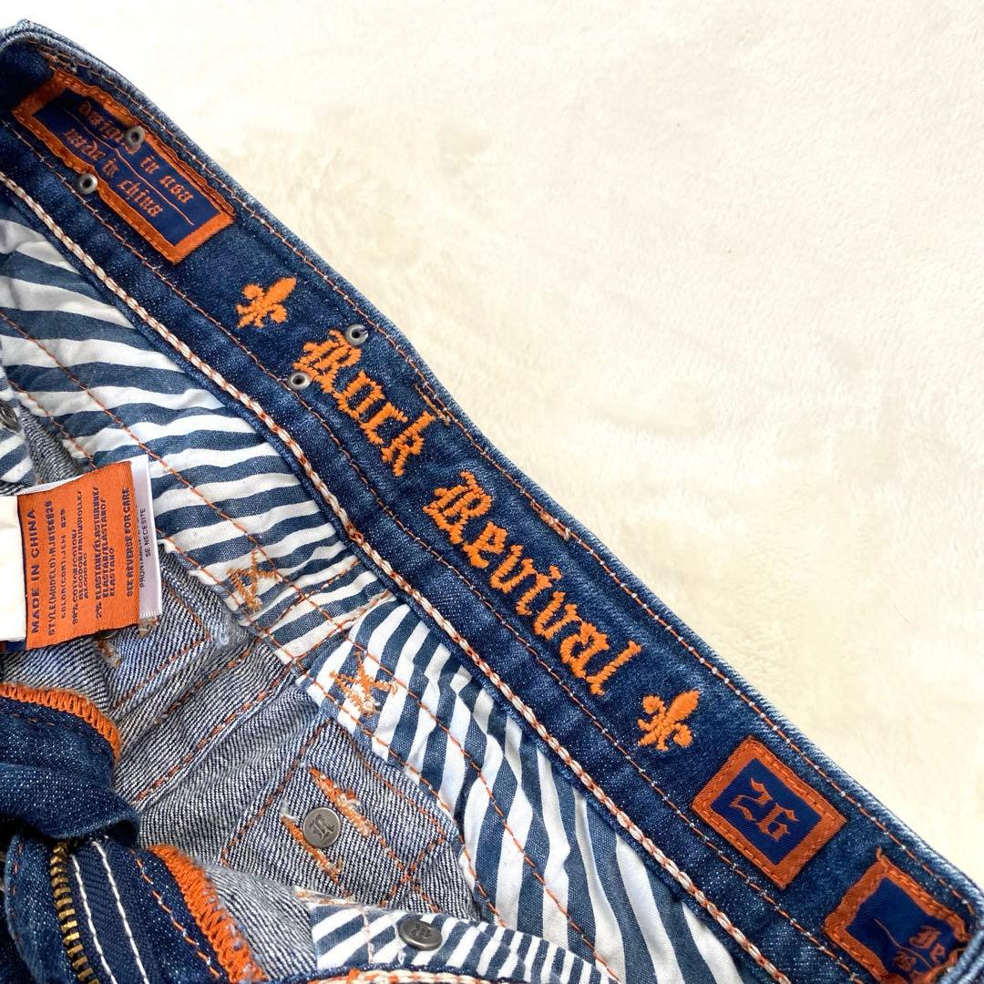 サカ ✨美品✨ フレア ブーツカット デニム ロゴ刻印 金具