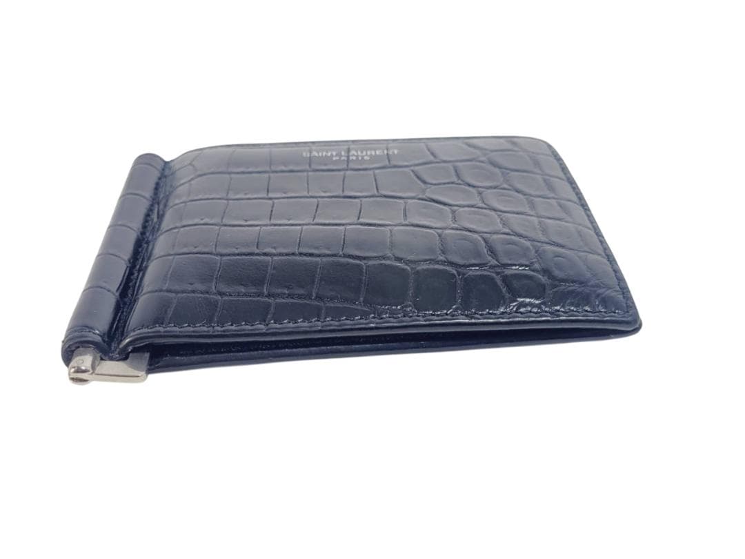 SAINT LAURENT サンローラン ビルクリップウォレット クロコ型押し