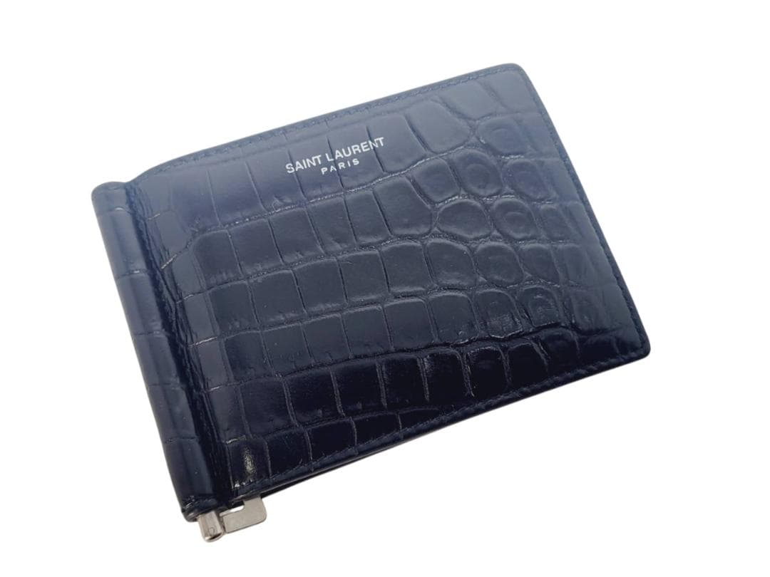 SAINT LAURENT サンローラン ビルクリップウォレット クロコ型押し