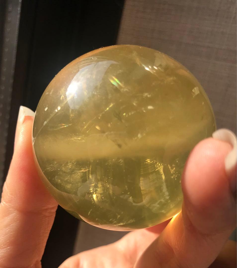 ☘️M②レア❤︎虹入り❤︎シトリンクォーツ丸玉　天然石　パワーストーン