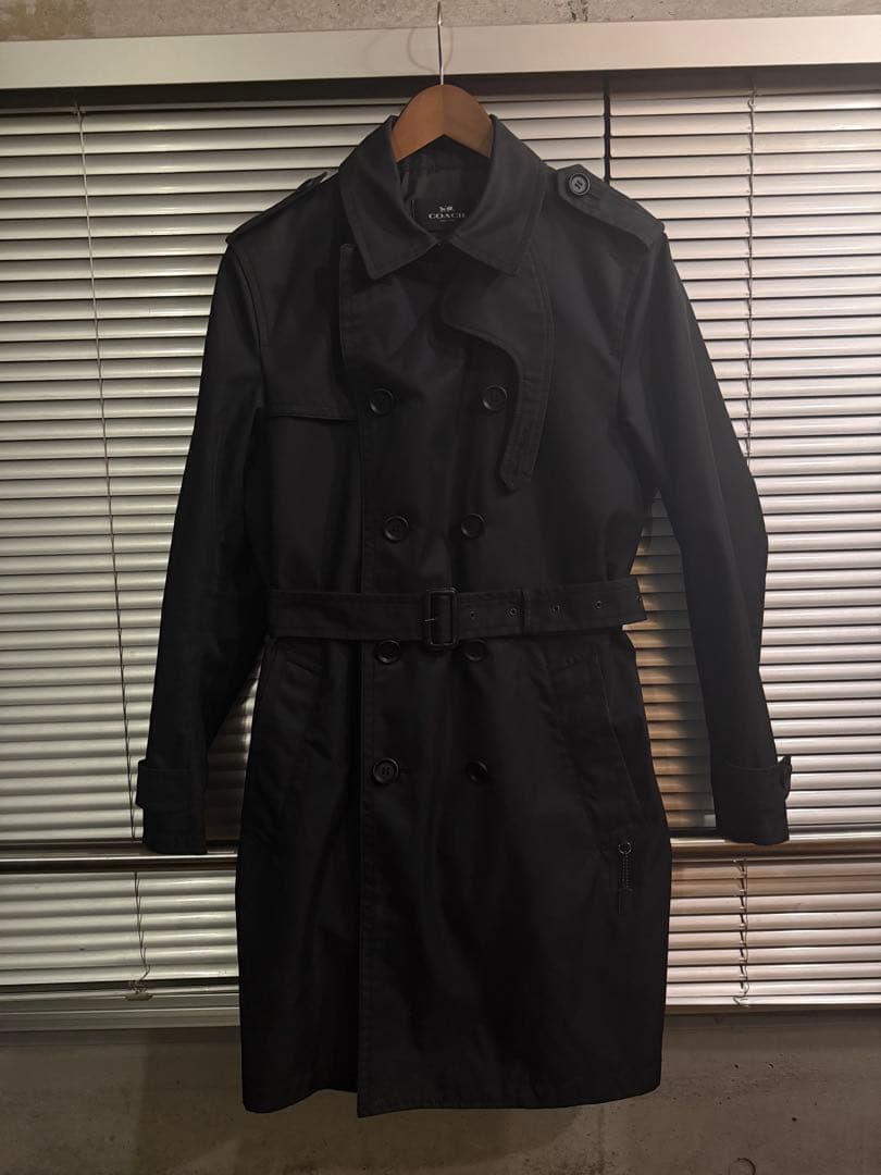 COACH ブラック トレンチコート S