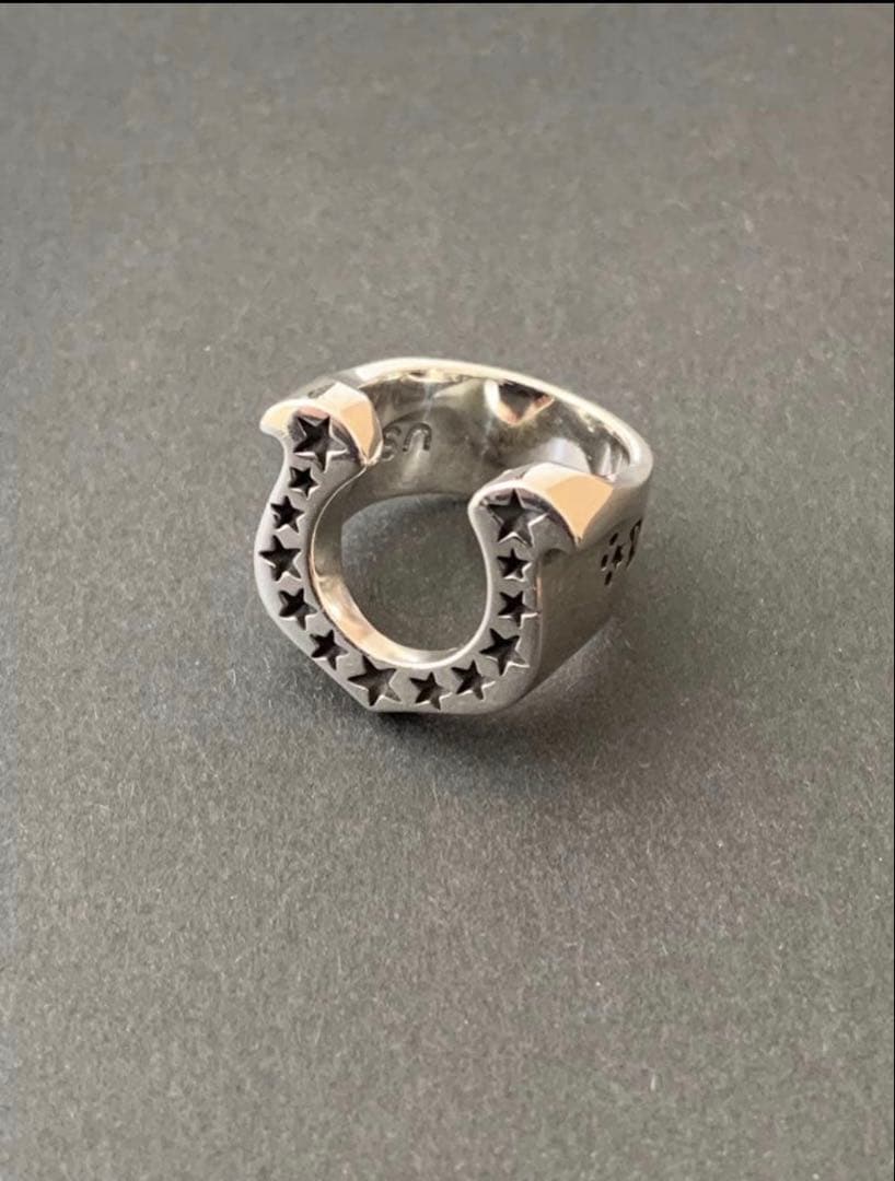 【新品未使用】馬蹄　ホースシューリング　ダイヤ　シルバー　16〜17号