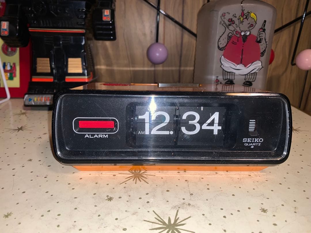 昭和レトロ　動作品　SEIKO セイコー　パタパタ時計　スペースエイジ　イームズ