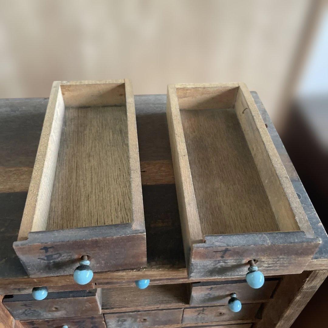 T1/2【送料込み】活版印刷所から出た木のタンス2竿セット【古道具】【活版印刷】