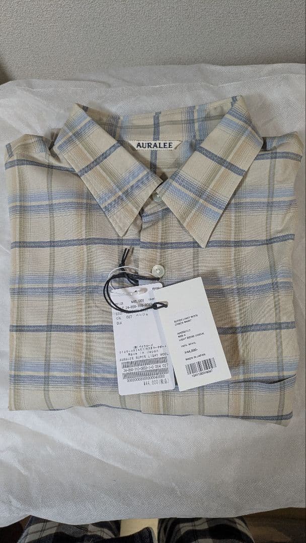 新品 AURALEE SUPER LIGHT WOOL CHECK SHIRT