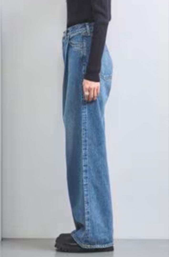 HYKE(ハイク)DENIM WIDE LEG JEANS LT.BLUE