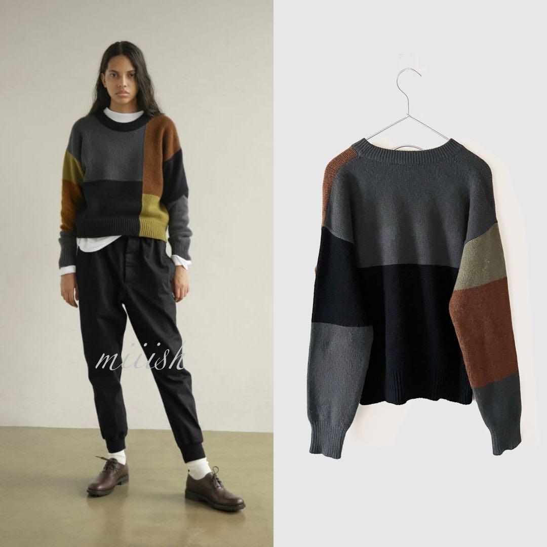 マーガレットハウエル メリノカシミヤ カラーブロックニット8.8万 カタログ掲載
