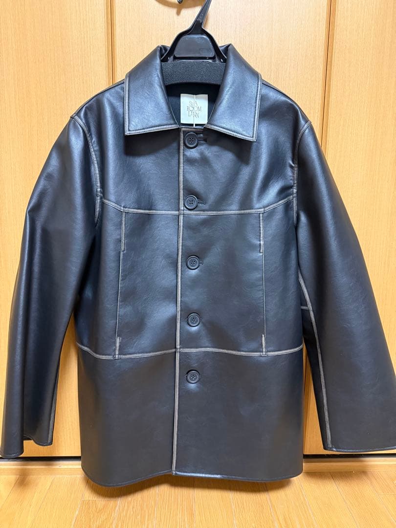 VintageECOレザーシャツジャケット