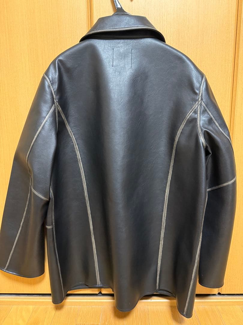 VintageECOレザーシャツジャケット
