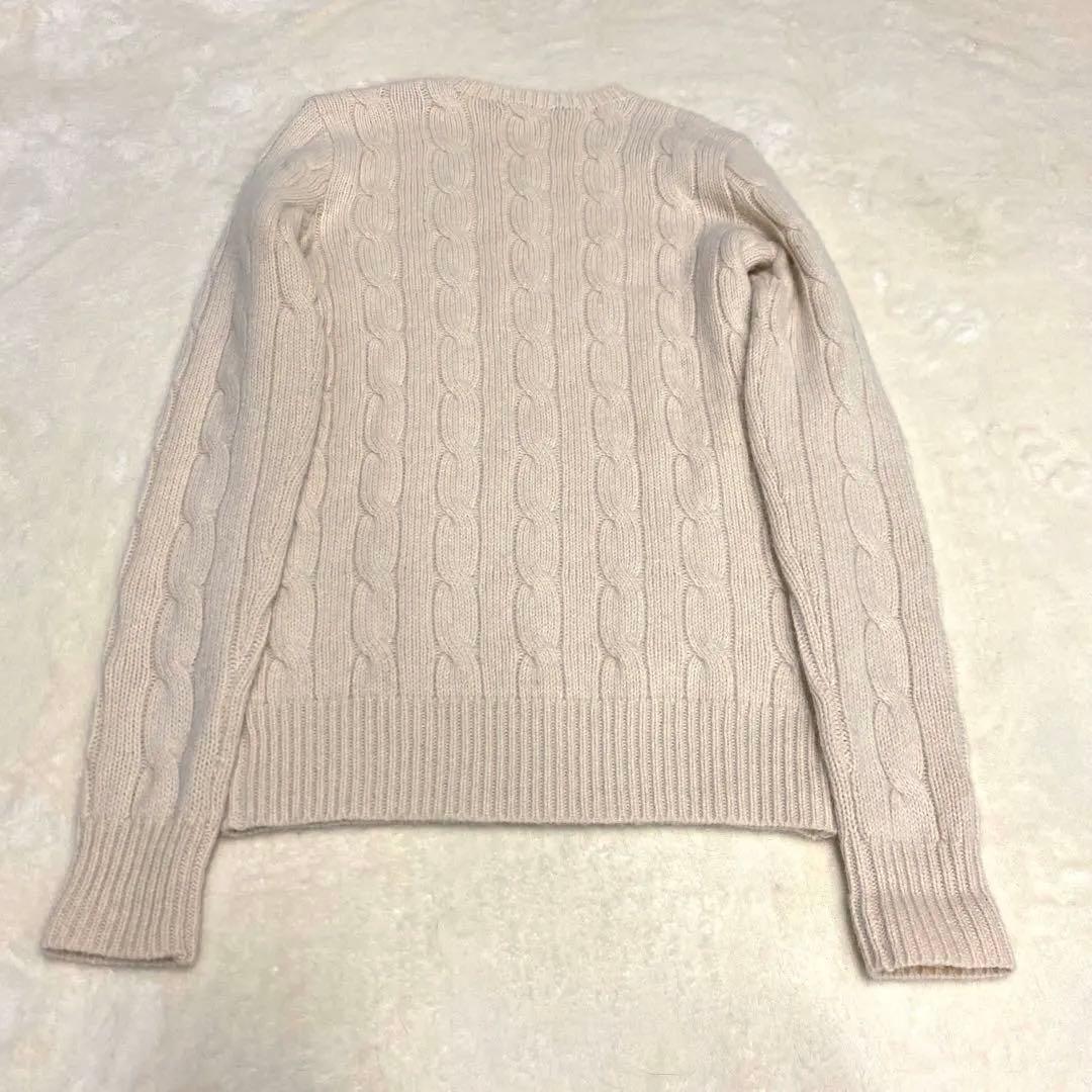 Ralph Lauren ラルフローレン ケーブルニット　カシミヤホースロゴ刺繍