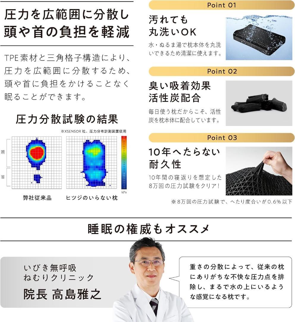 ヒツジのいらない枕 カバー付 まくら 低反発 高反発 丸洗いOK 安眠枕 至極