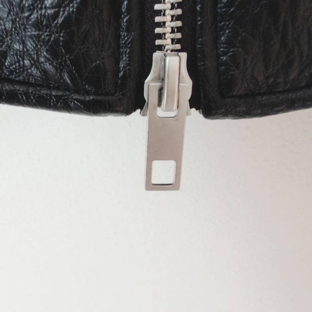 今期　ZARA フェイクレザーパフジャケット　L