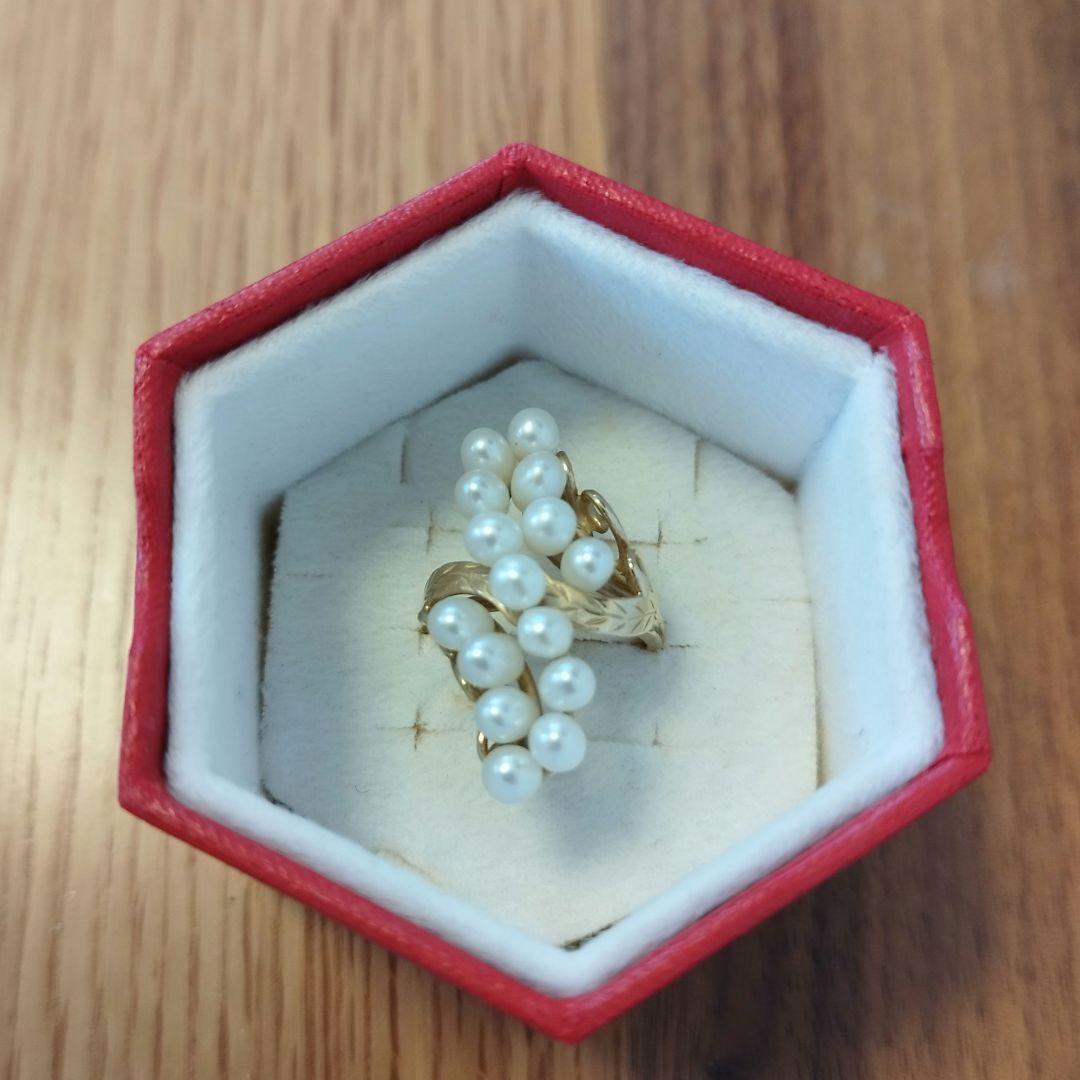 583刻印 K14相当 ゴールド パール リング 総重量約7g ヴィンテージ