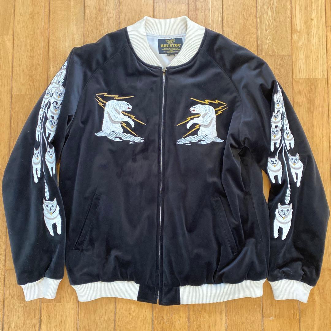 HOUSTON アラスカジャン X-LARGE 黒　別珍　売り切れサイズ希少