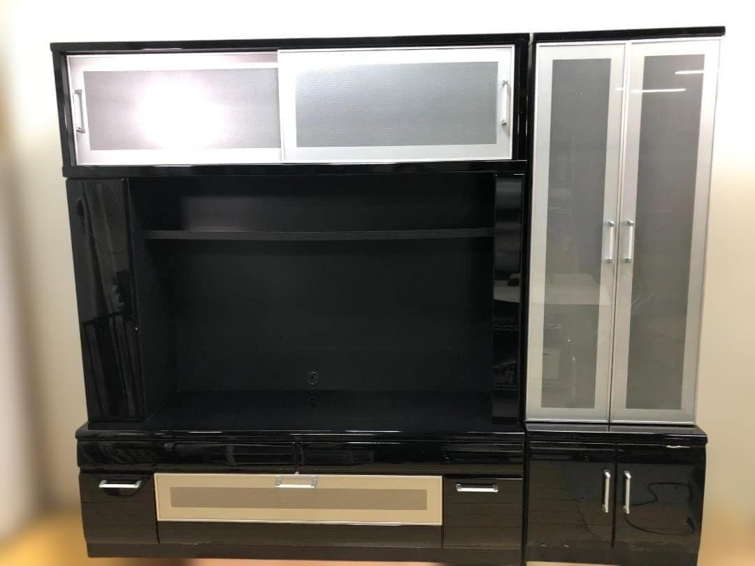 送料無料 ニトリ コーラル 壁面収納 テレビボードブラック ガラス扉251216