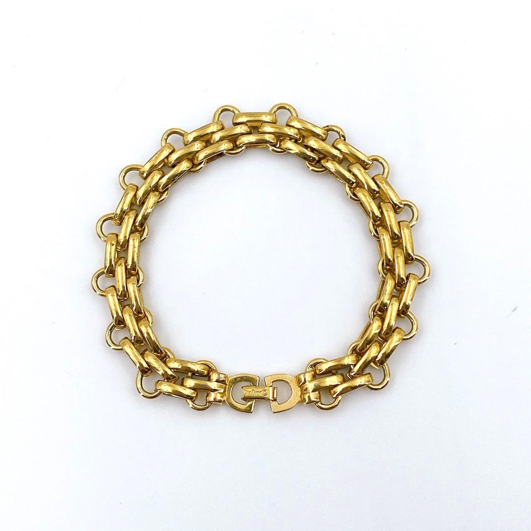 【美品】クリスチャン ディオール Dior チェーン ブレスレット ゴールド
