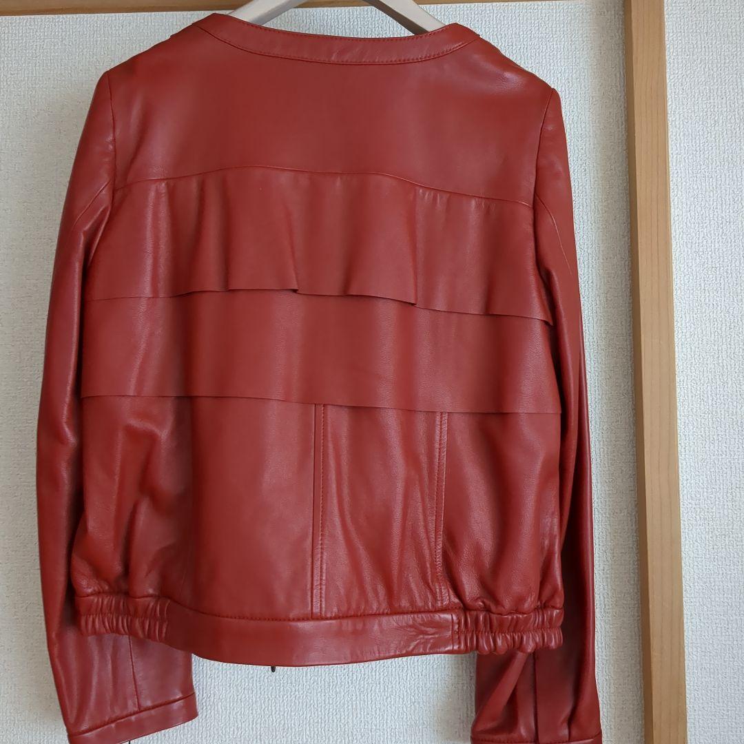 新品未使用!JUDYラムレザーバックフリルライダースジャケット