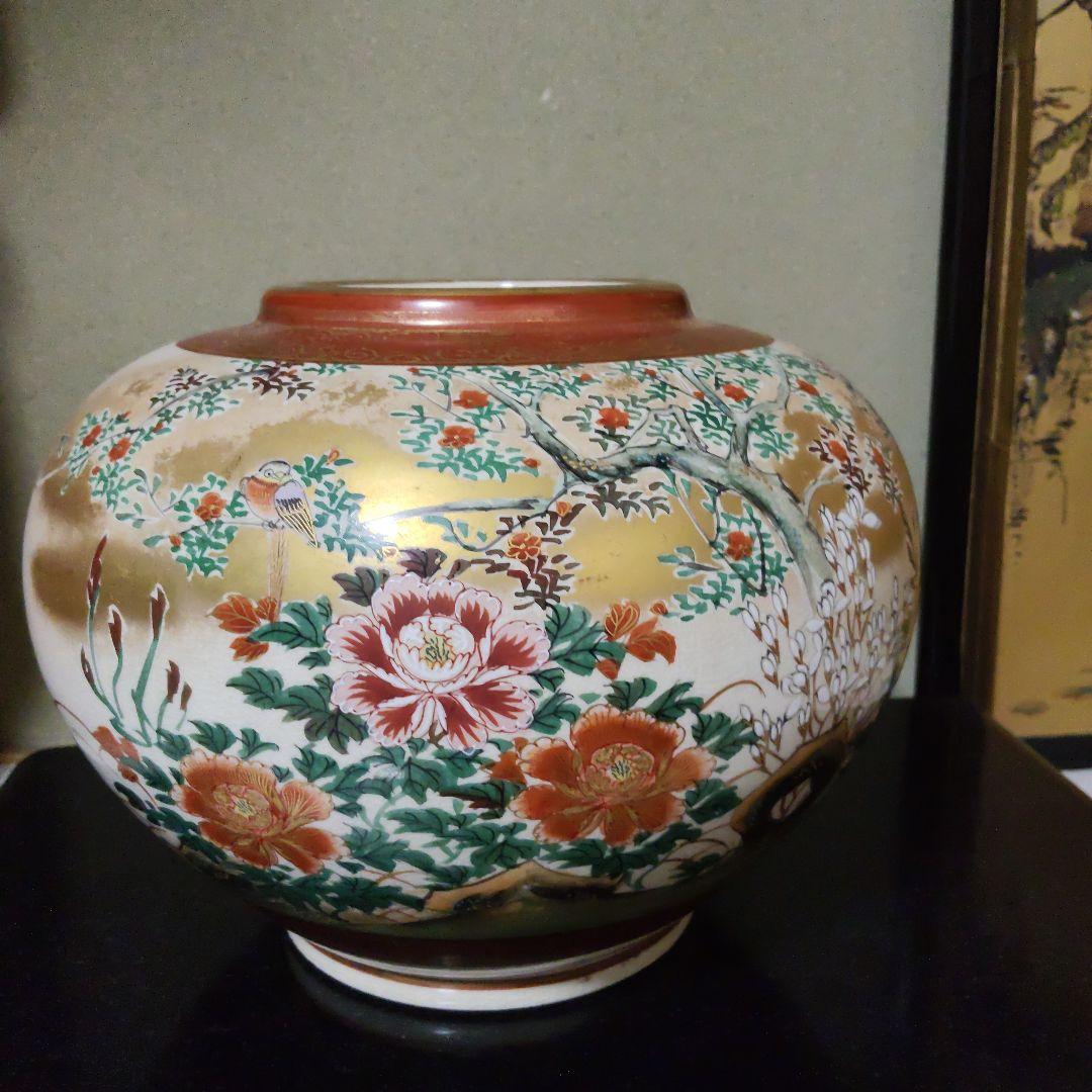 九谷焼壺、22ｃｍ、28cm