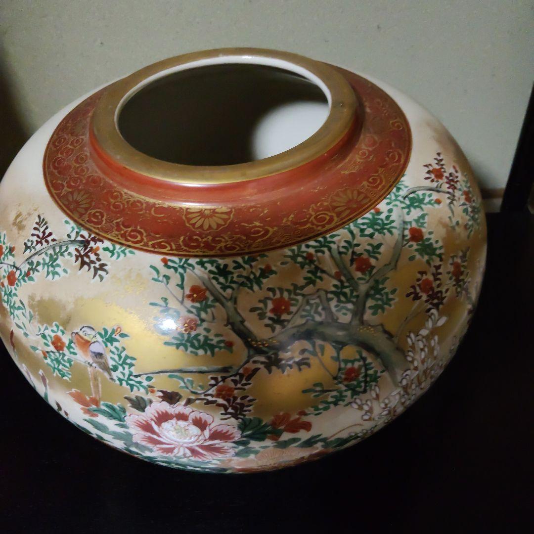 九谷焼壺、22ｃｍ、28cm