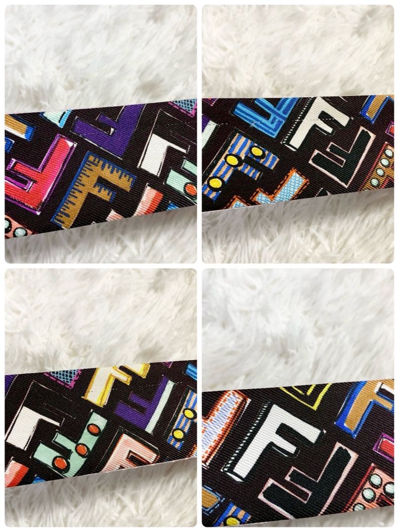 FENDI　フェンディ　FFロゴ　ズッカ　ラッピー　リボンスカーフ　マルチカラー