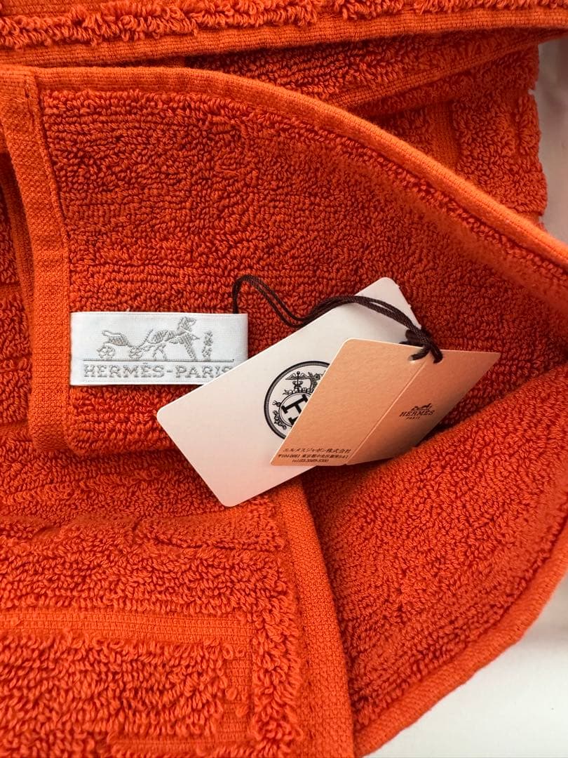 新品未使用　エルメス　ゲストタオル　≪ステアーズ≫ オレンジ