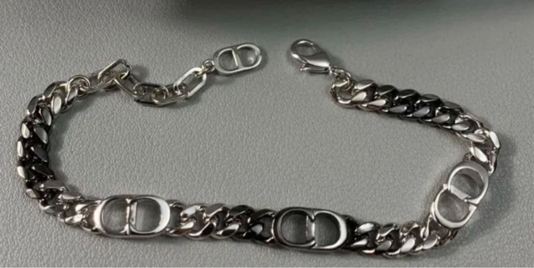 極美品 Dior ディオール メンズ CDアイコン チェーンリンク ブレスレット
