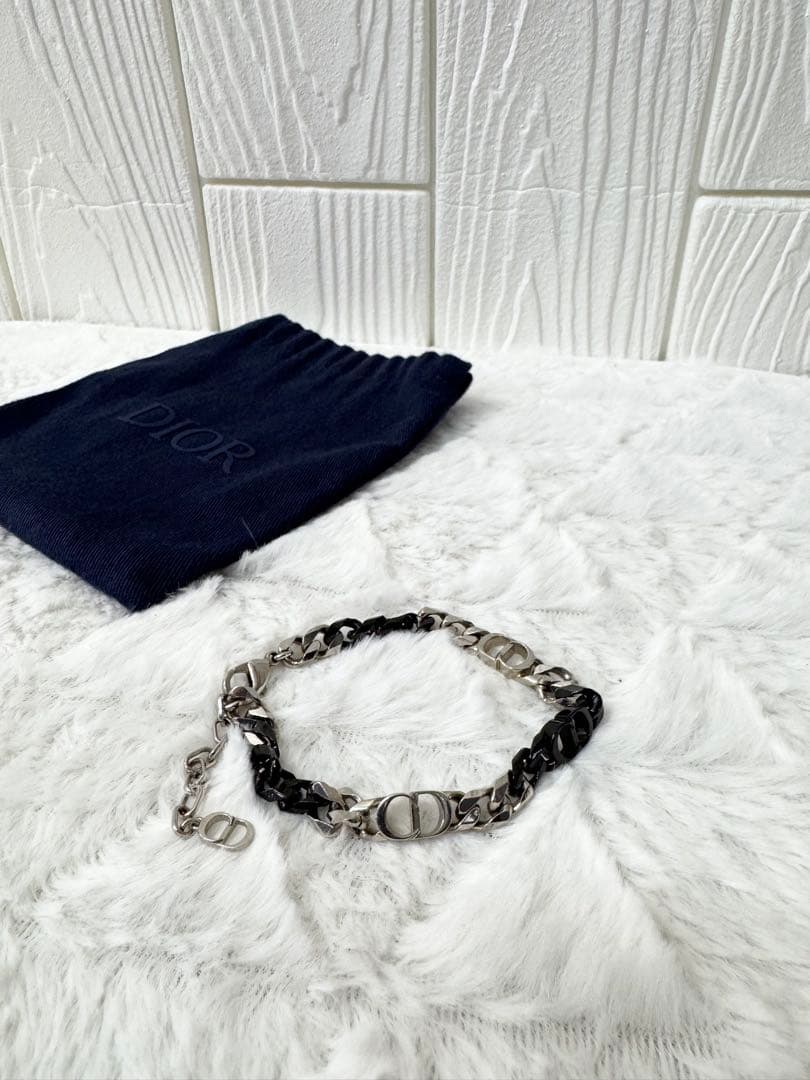 極美品 Dior ディオール メンズ CDアイコン チェーンリンク ブレスレット
