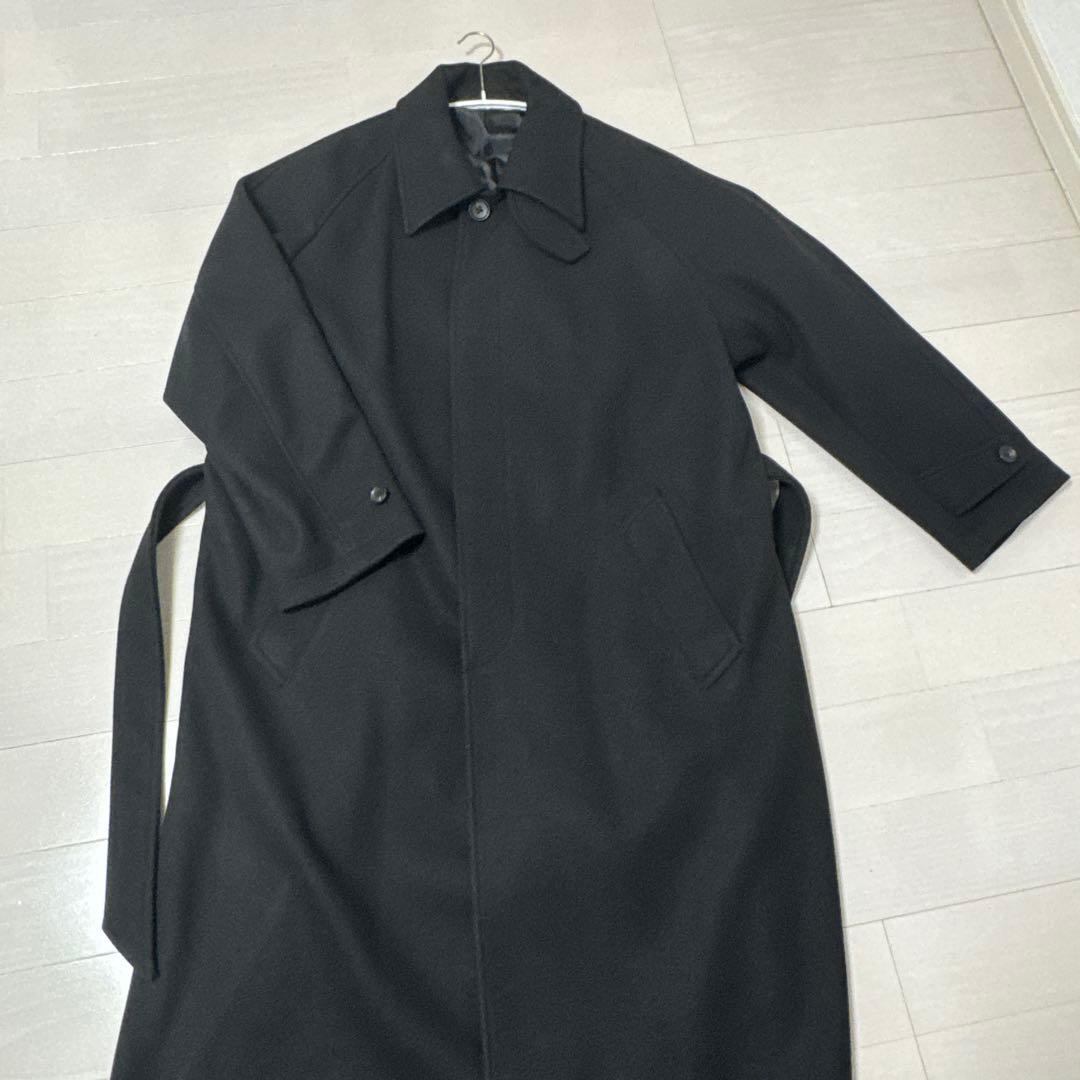 VELNUS ブラック ステンカラーコート