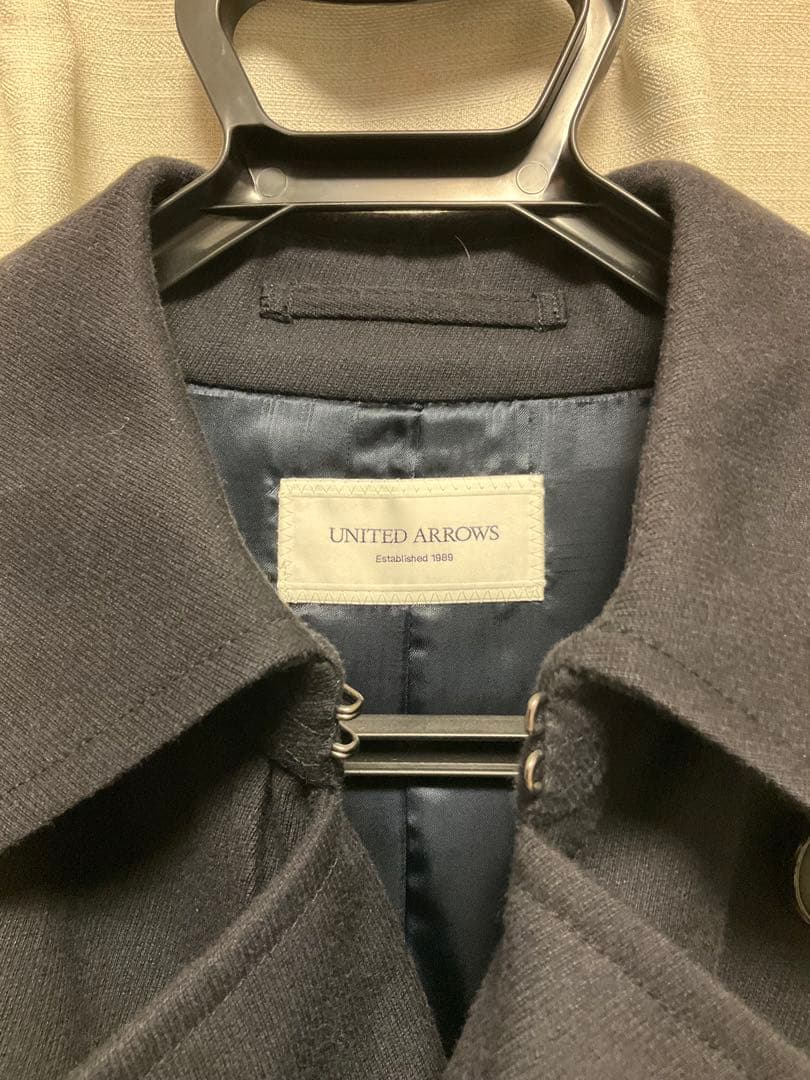 UNITED ARROWS コットン ウール トレンチコート ネイビー 日本製