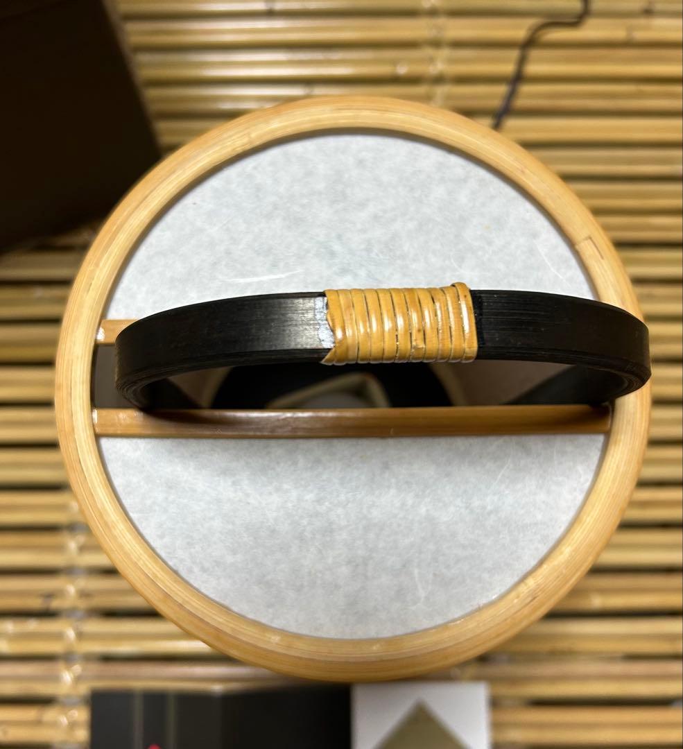 【未使用】駿河竹千筋細工　金沢箔　箔一　行燈　行灯　和風照明　足元照明　電球付き