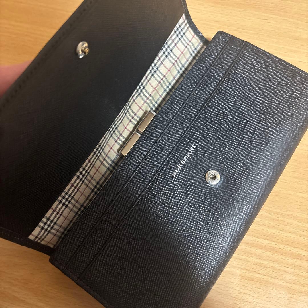 BURBERRY バーバリー 長財布 ノバチェック 黒 ブラック 箱付き