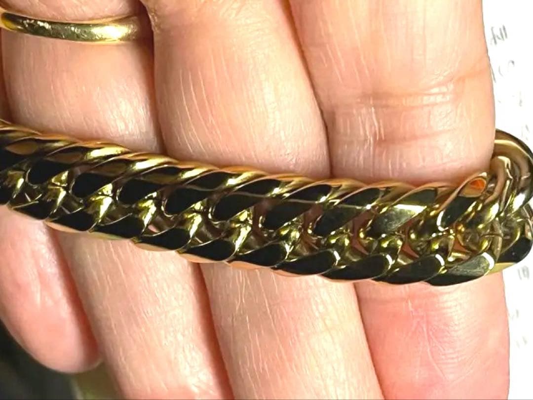 値引き！喜平 ネックレス k18 6面ダブル 1cm幅50cmステンレス キヘイ
