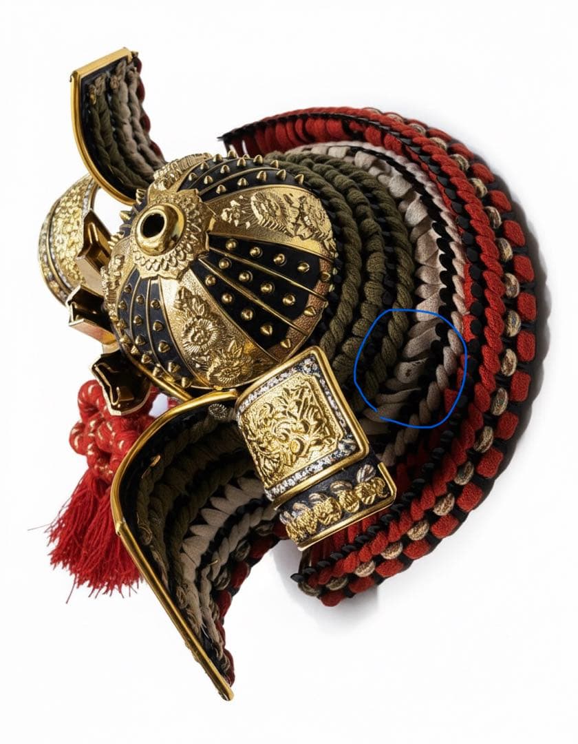 武蔵秀峰作 五月人形 兜 純金鍍金 鍬形 木札・鑑別書・箱付