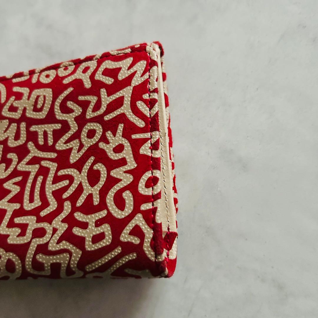 現行美品限定キースヘリング印伝コラボ　二つ折り財布印傳屋