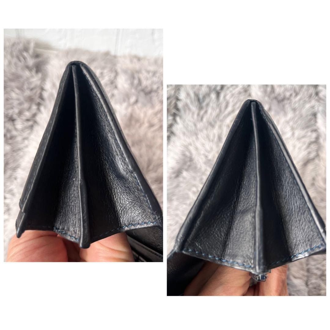 GUCCI シマ　長財布　ダークネイビー　メンズ　レディース