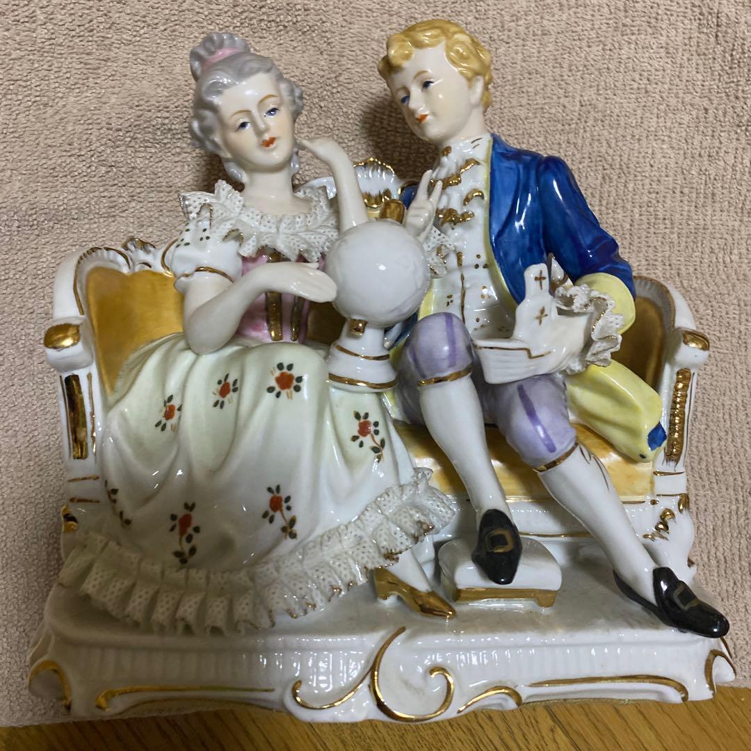 美品　迄陶器製 西洋人形 置物 アンティーク 加藤工芸