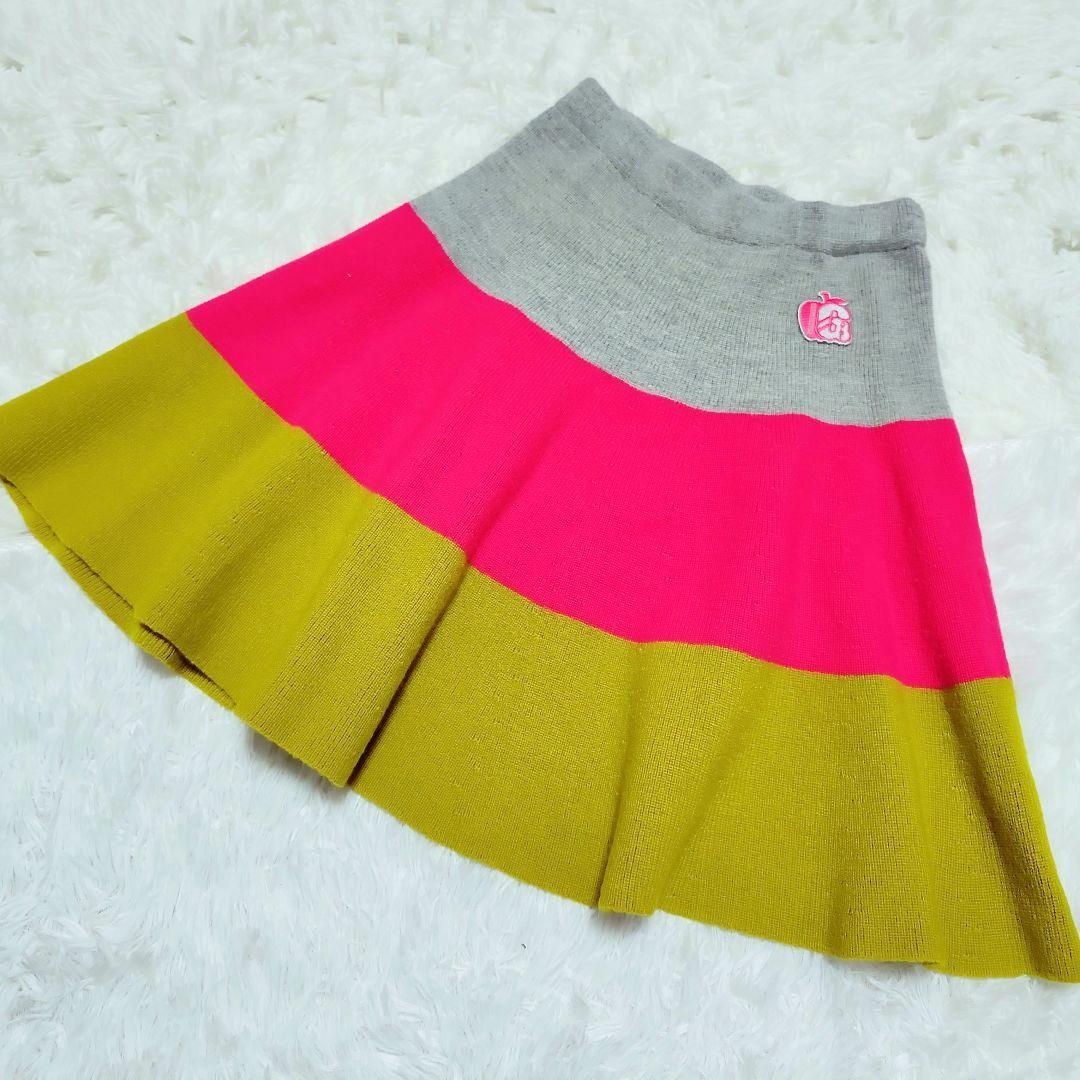 パーリーゲイツ　カラフル　フレアニットスカート　ゴルフウェア　マルチカラー　S