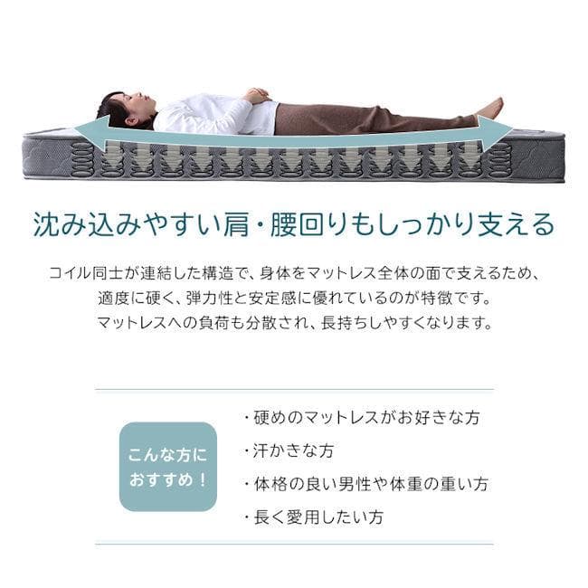 ボンネルコイルマットレス（ダブル）キルティング 圧縮ロール 体圧分散（1325）