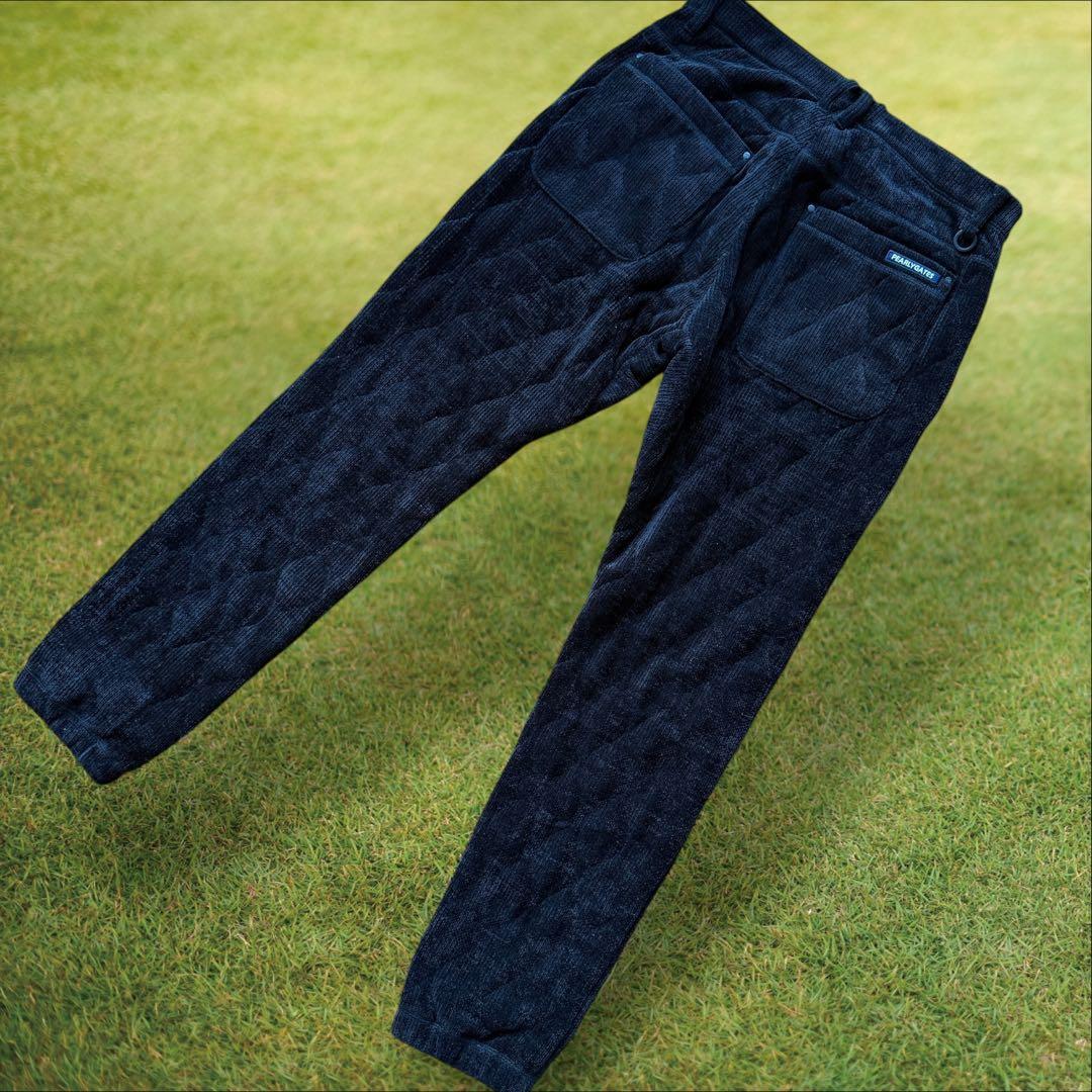 蓄熱　裏地付き　パーリーゲイツ　ジョガーパンツ　M〜L相当　黒　キルティング　4