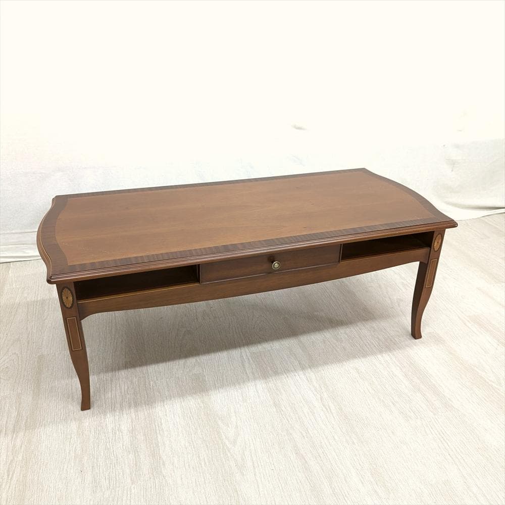 美品　東海家具　ベネチア　象嵌　センターテーブル　コーヒーテーブル　マホガニー