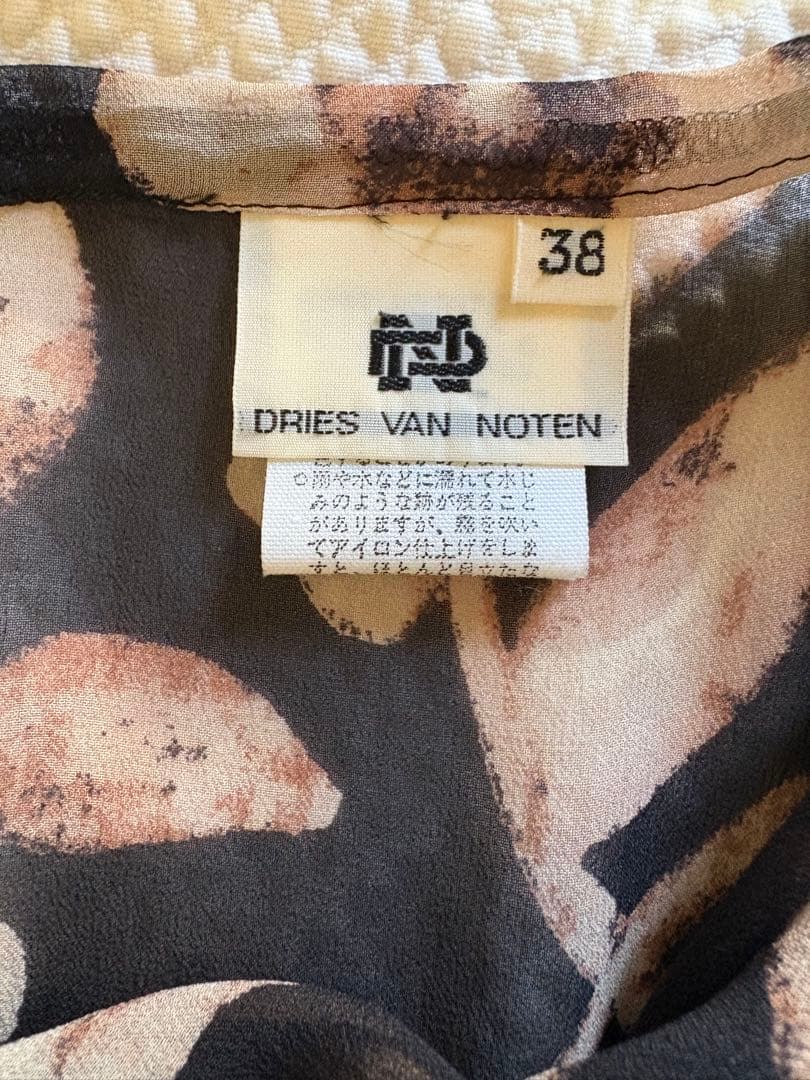【美品】Dries van noten★シルク100%シフォン★花柄スカート★黒