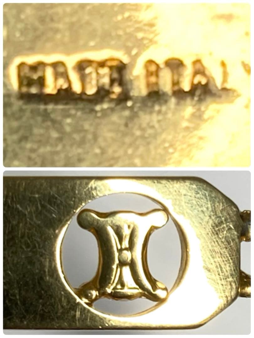 セリーヌ　マカダム　プレート　ゴールド金具　ブレスレット