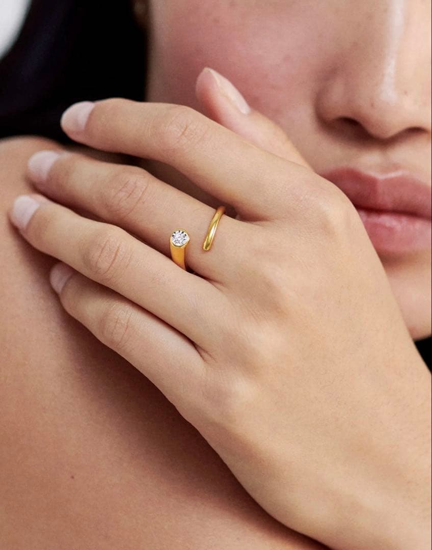 【Monica vinader】Solitaireリング ゴールド ダイヤモンド