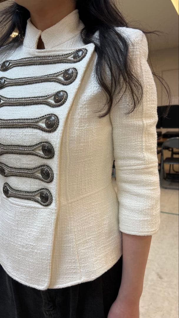 PIERRE BALMAIN ホワイトミリタリージャケット