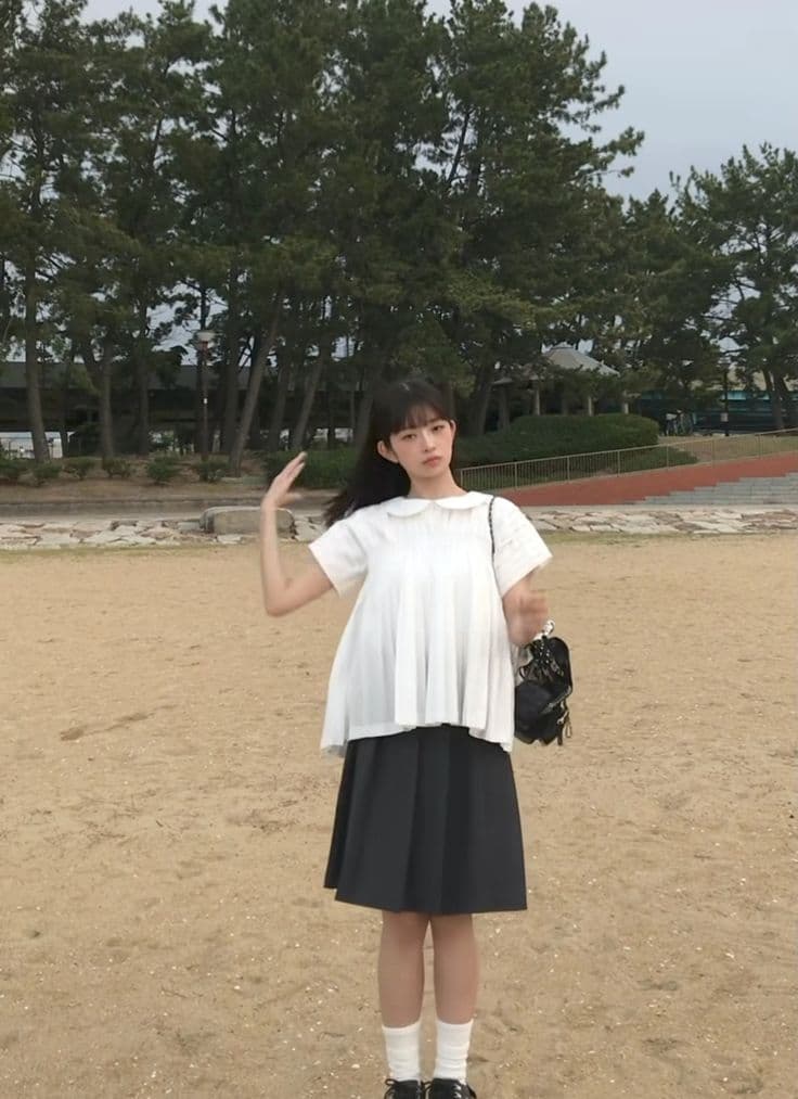 tao 2025SS ホワイト シャーリング 半袖シャツ