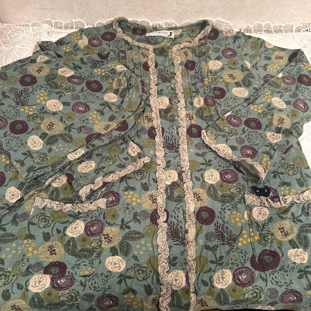 新品　Atuko Matano フリルパジャマ　ワコール　Lサイズ　ポケットに猫